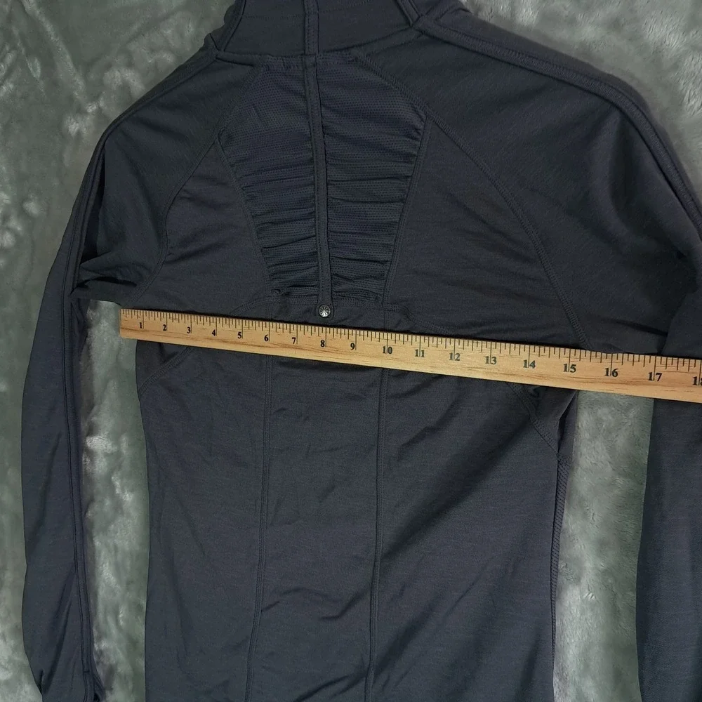 Athleta Revive Ruched Gray Vented Full Zipper Jacket Women's Size XS Zip Pockets